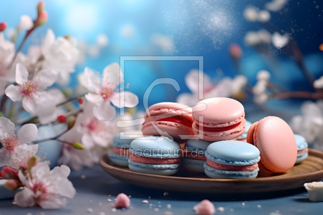 Bild-Nr.: 12742359 Macarons blau und rosa KI erstellt von Heike  Hultsch